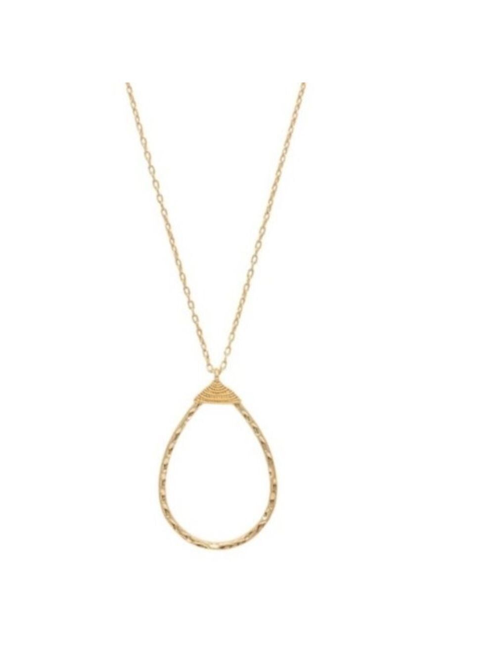 Canvas Goldtone Pendant Necklace